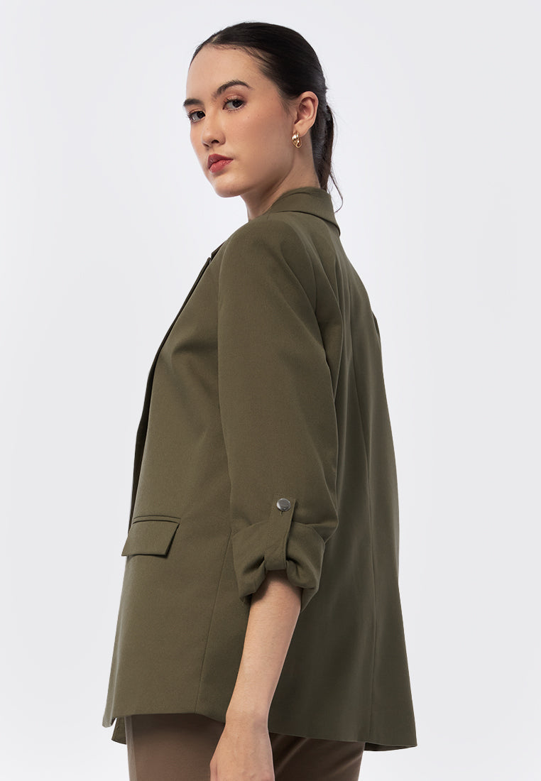 Rolled Up Sleeves Loose Blazer