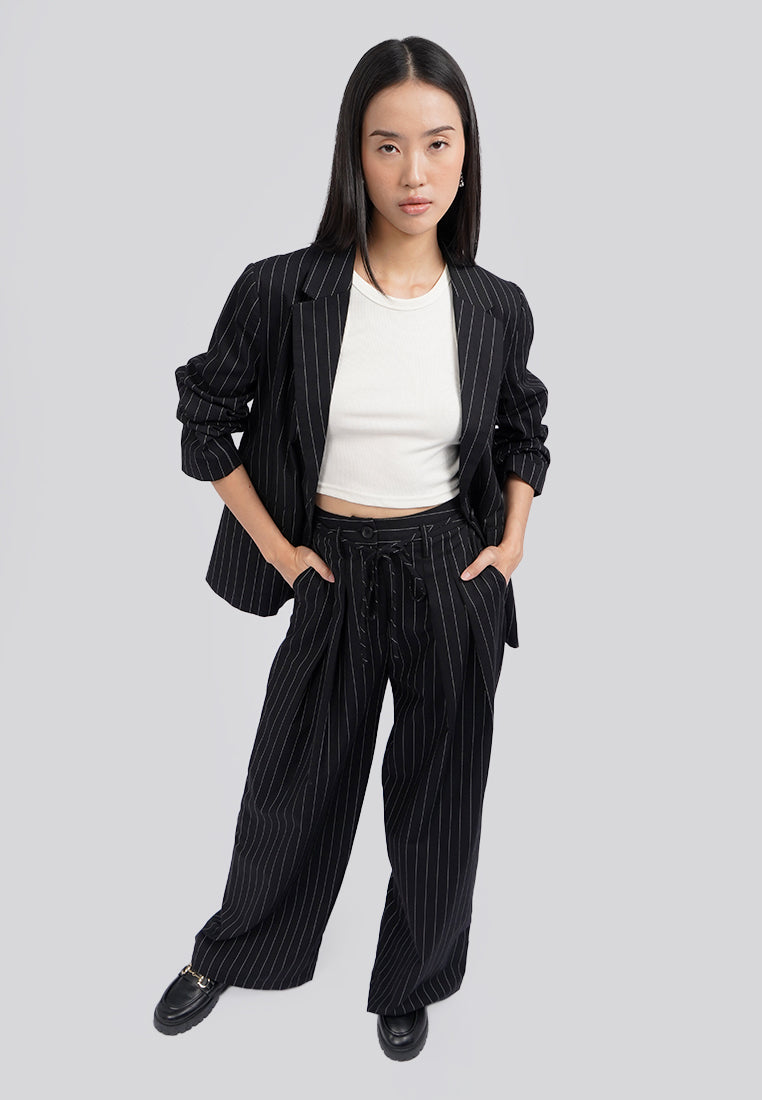 Oversized Stripes Long Sleeve Blazer