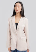 Oversized Long Sleeve Blazer Beige