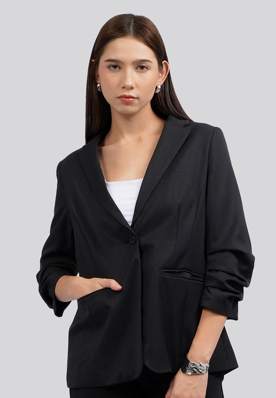 Double Pocket Long Sleeve Blazer