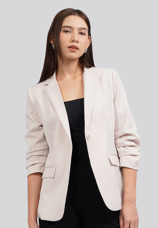 Double Pocket Long Sleeve Blazer
