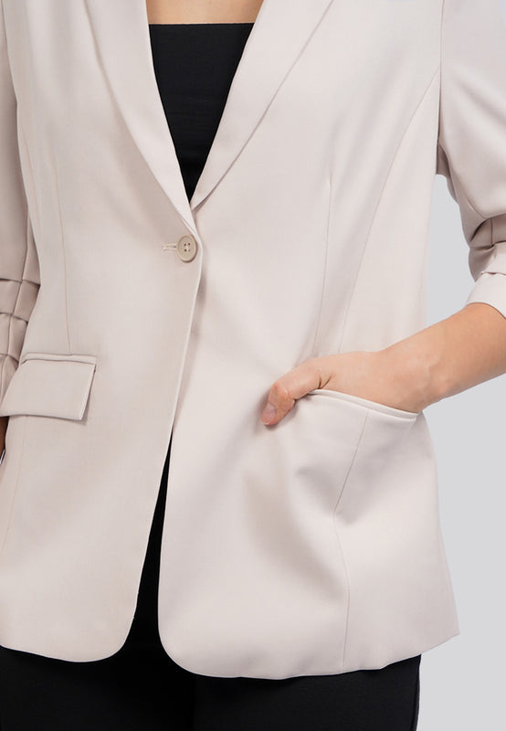 Double Pocket Long Sleeve Blazer