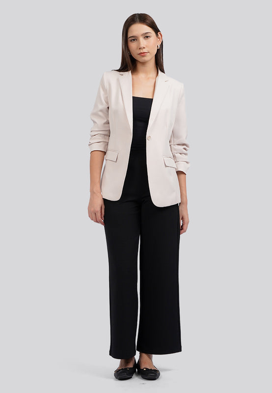 Double Pocket Long Sleeve Blazer