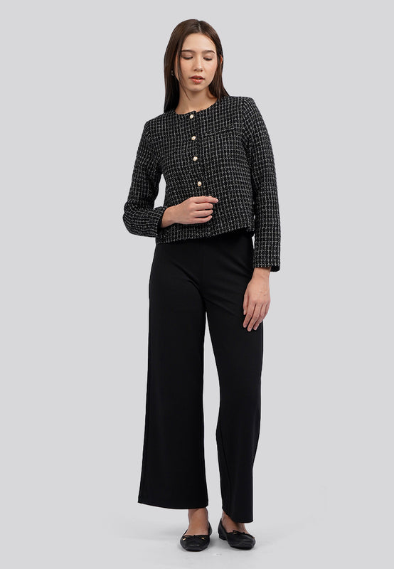 Long Sleeve Tweed Blazer