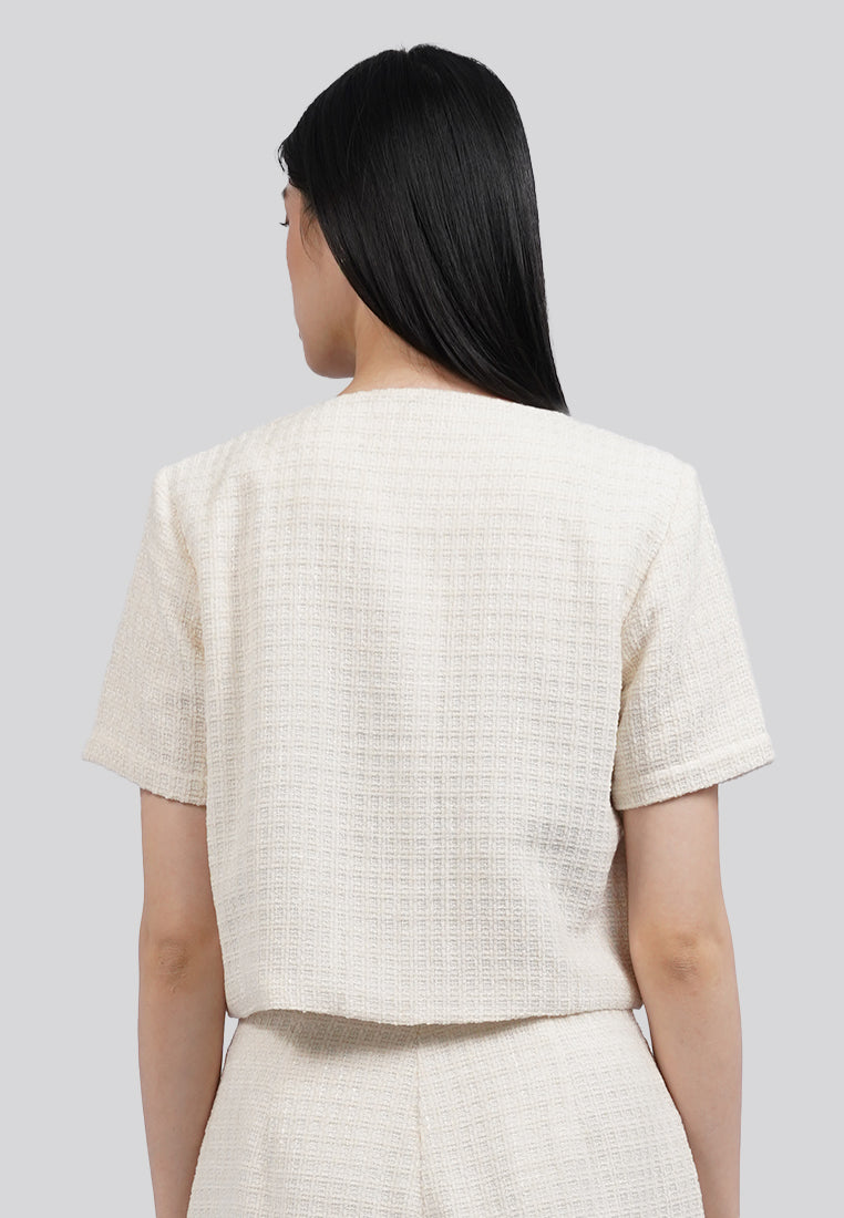 Short Sleeve Tweed Jacket
