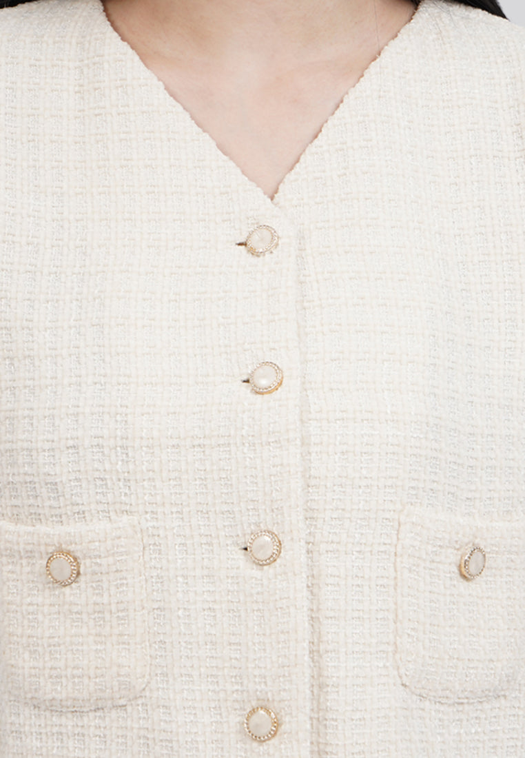 Short Sleeve Tweed Jacket
