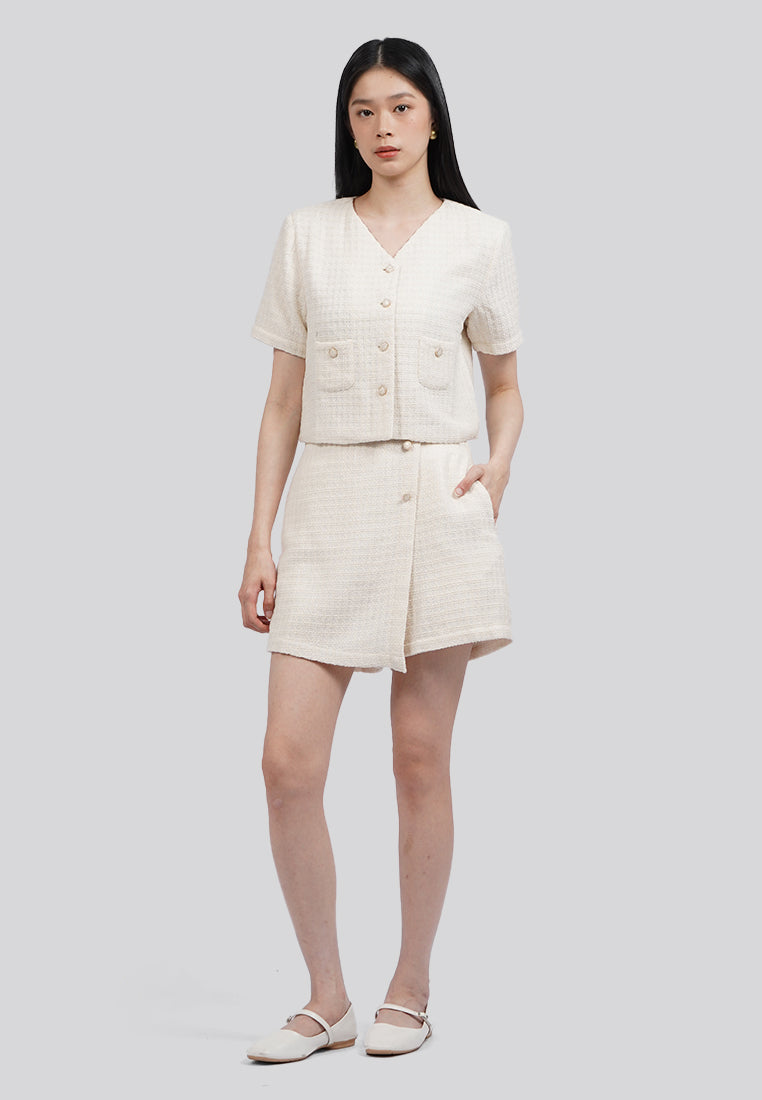 Short Sleeve Tweed Jacket