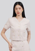 Short Sleeve Tweed Jacket