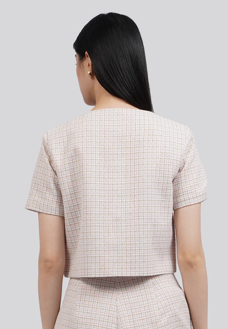 Short Sleeve Tweed Jacket