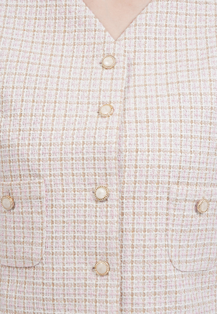 Short Sleeve Tweed Jacket