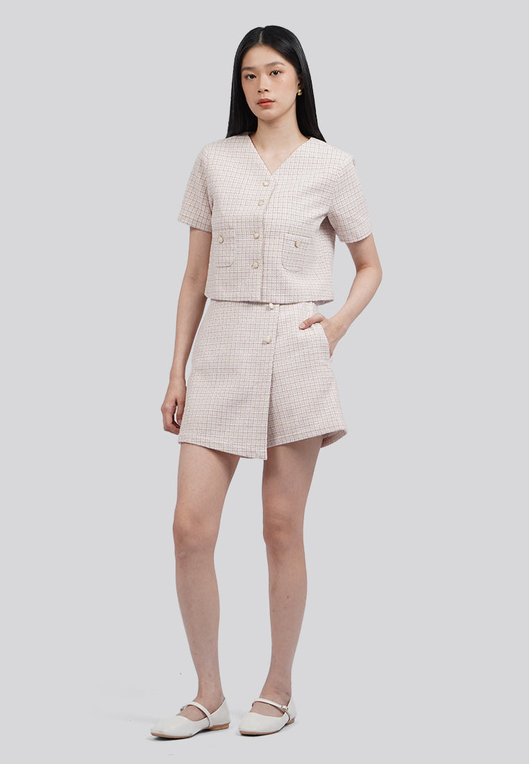 Short Sleeve Tweed Jacket