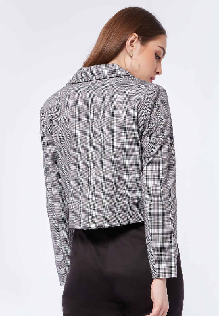 Printed Crop Blazer