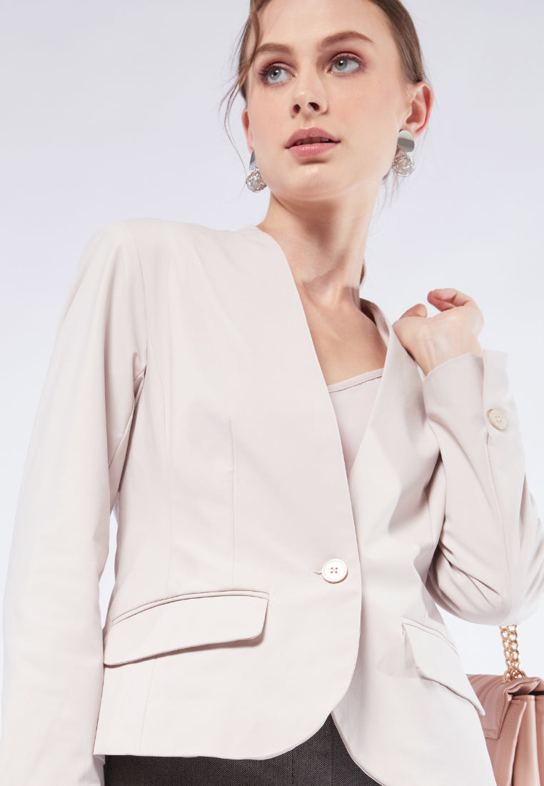 V-Neck Long Sleeve Blazer