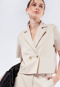 V-Neck Short Sleeve Blazer