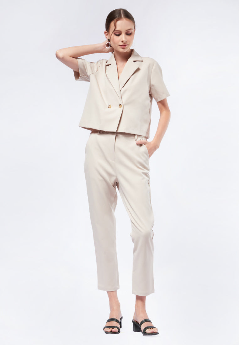 V-Neck Short Sleeve Blazer