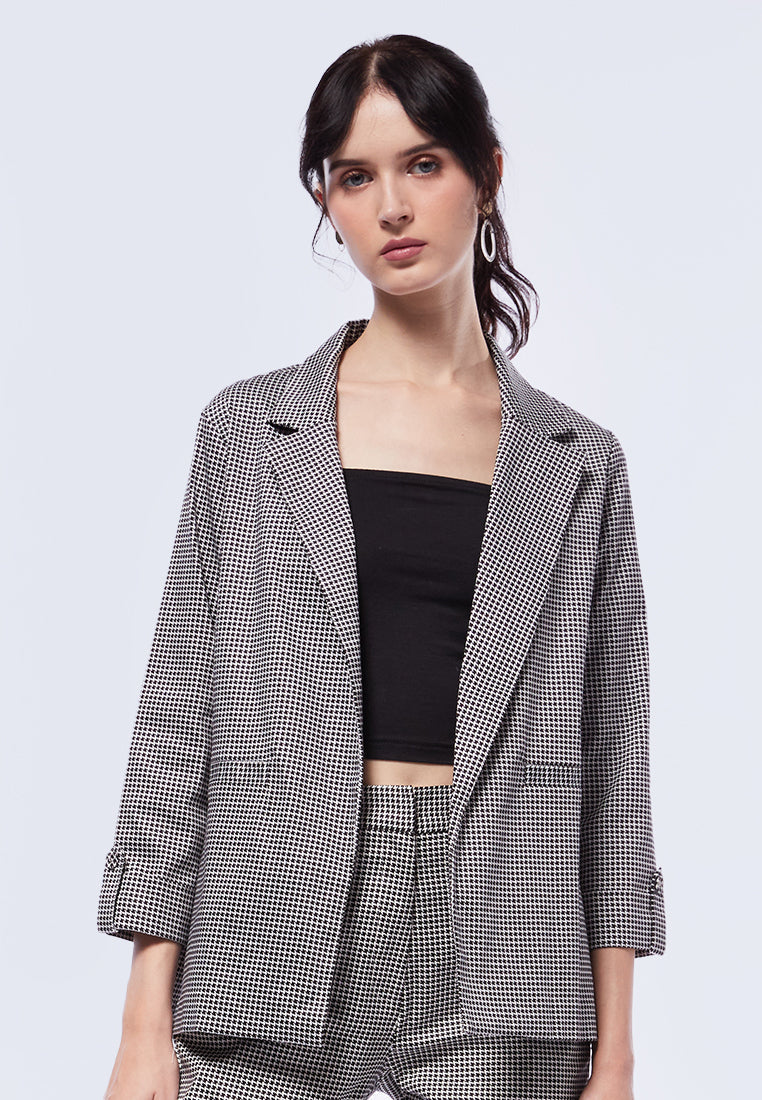 Printed Long Sleeve Blazer