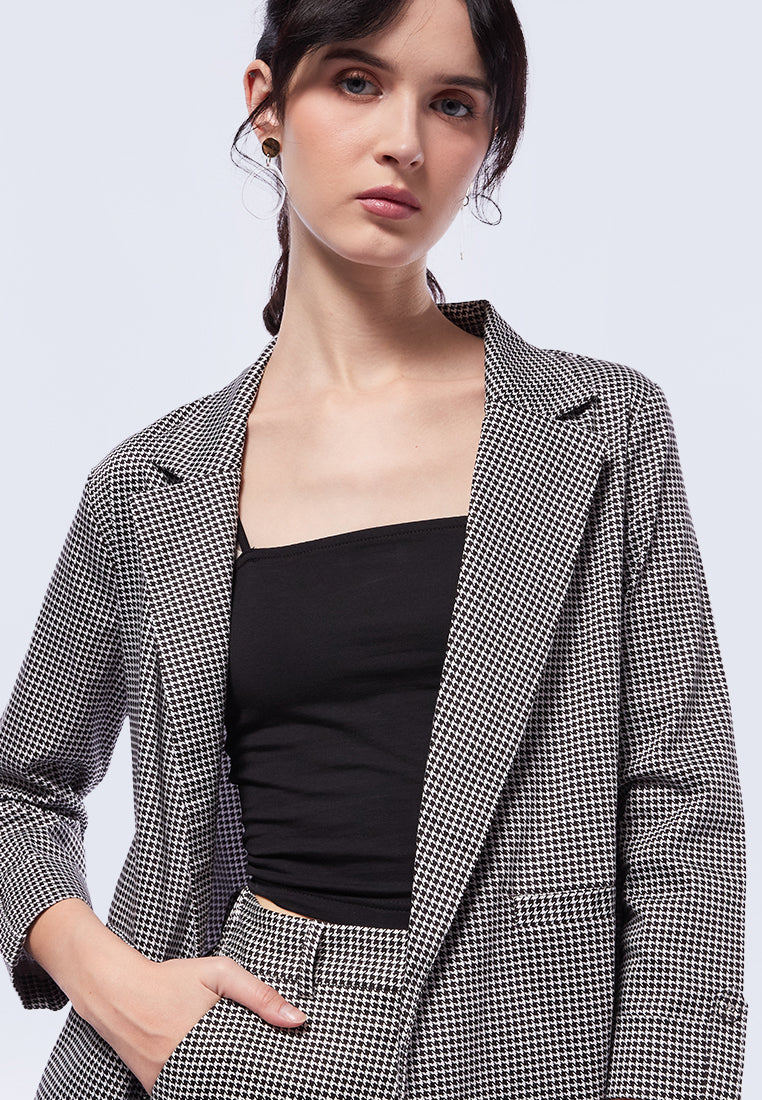 Printed Long Sleeve Blazer