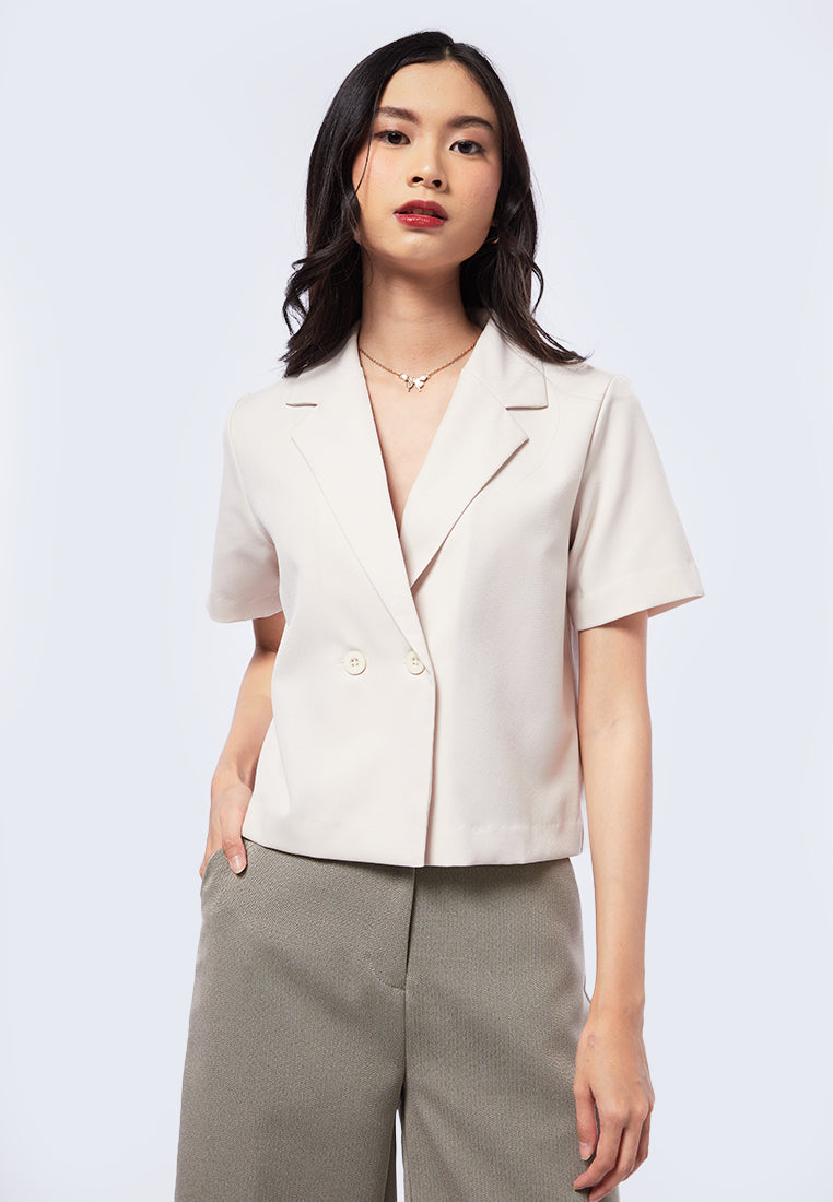 Double Breasted Short Sleeve Blazer
