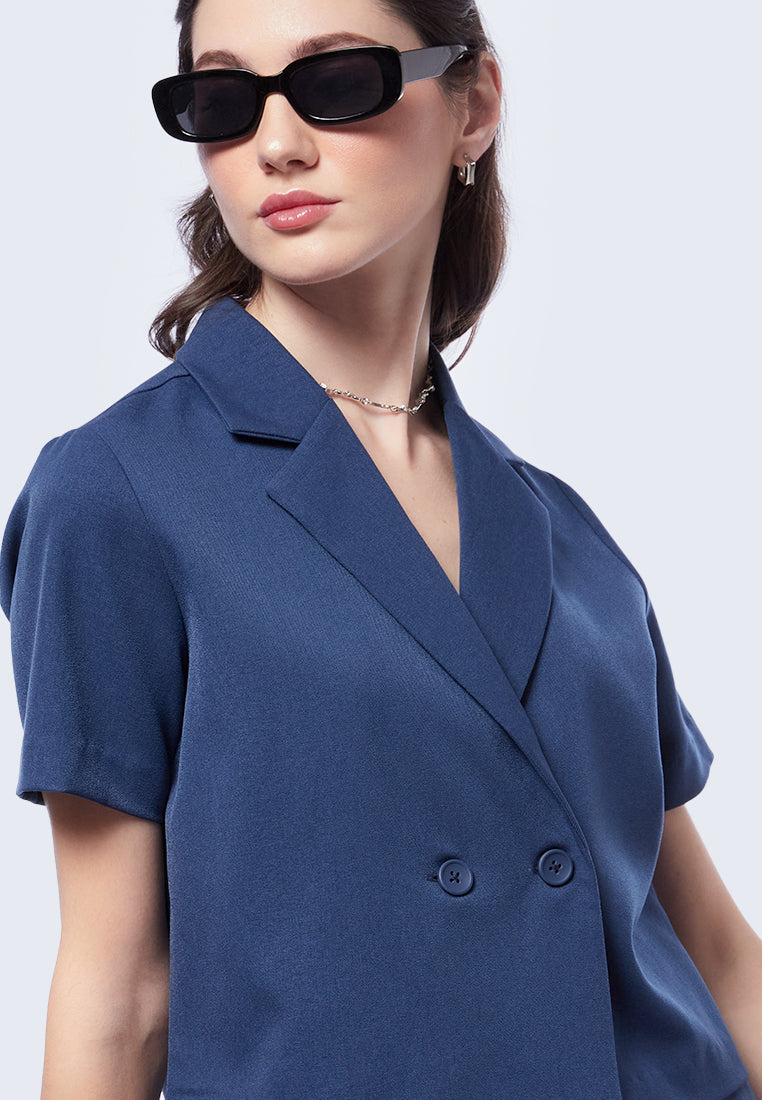 Double Breasted Short Sleeve Blazer
