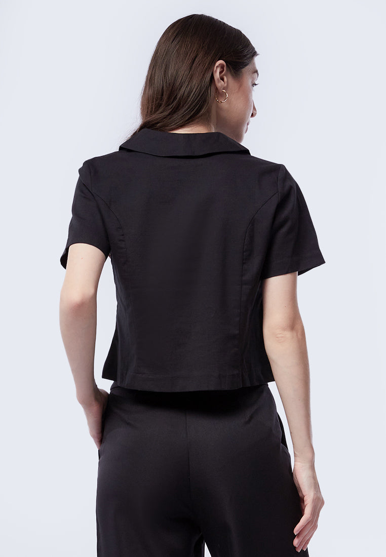 Double Breasted Short Sleeve Blazer