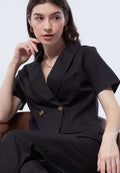 Double Breasted Short Sleeve Blazer