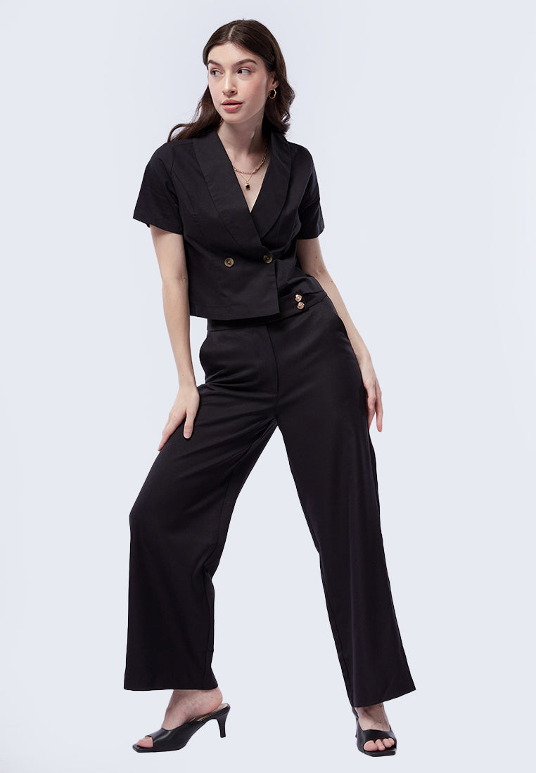 Double Breasted Short Sleeve Blazer