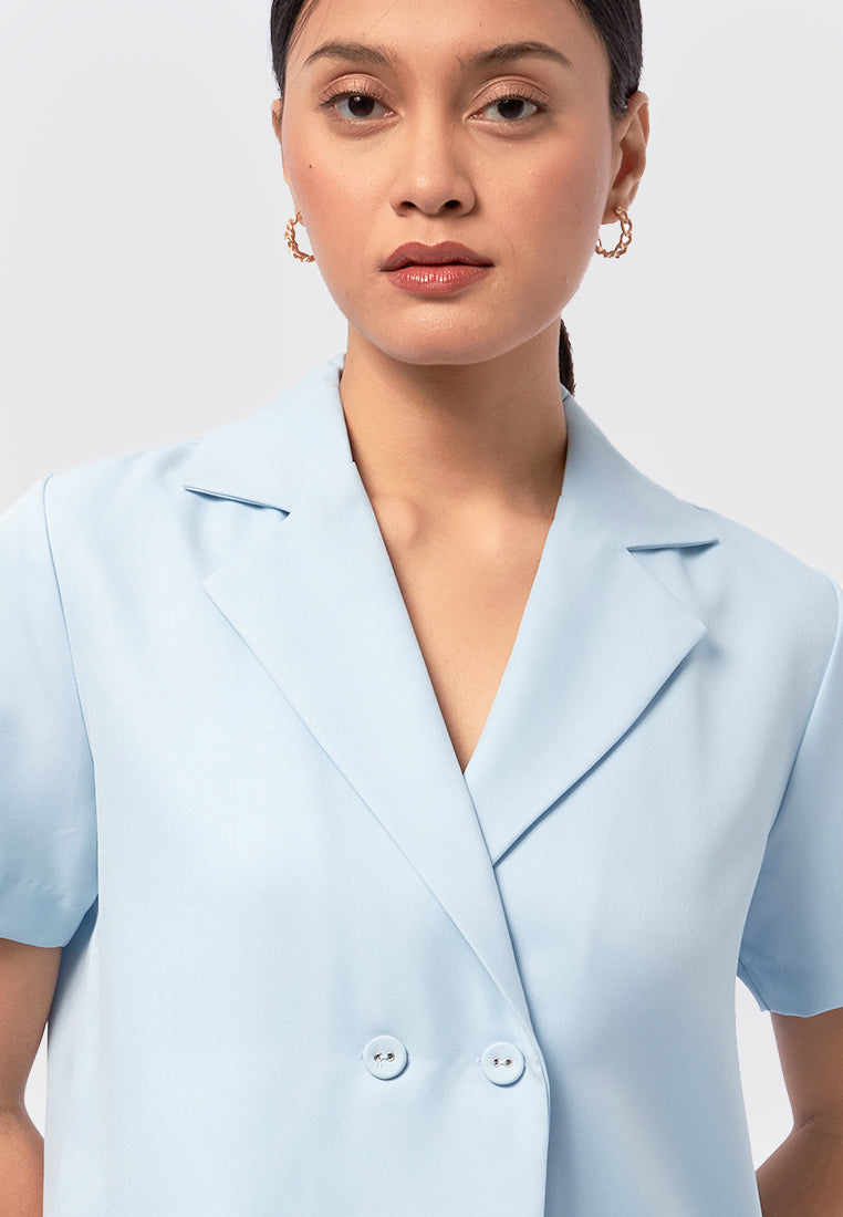 Double Breasted Crop Blazer