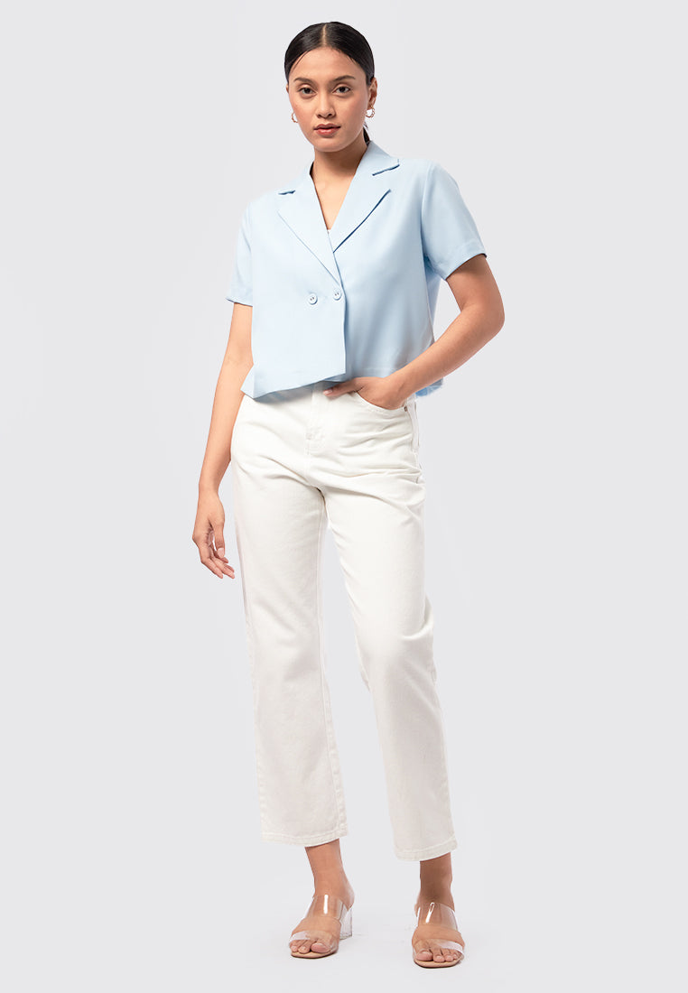 Double Breasted Crop Blazer