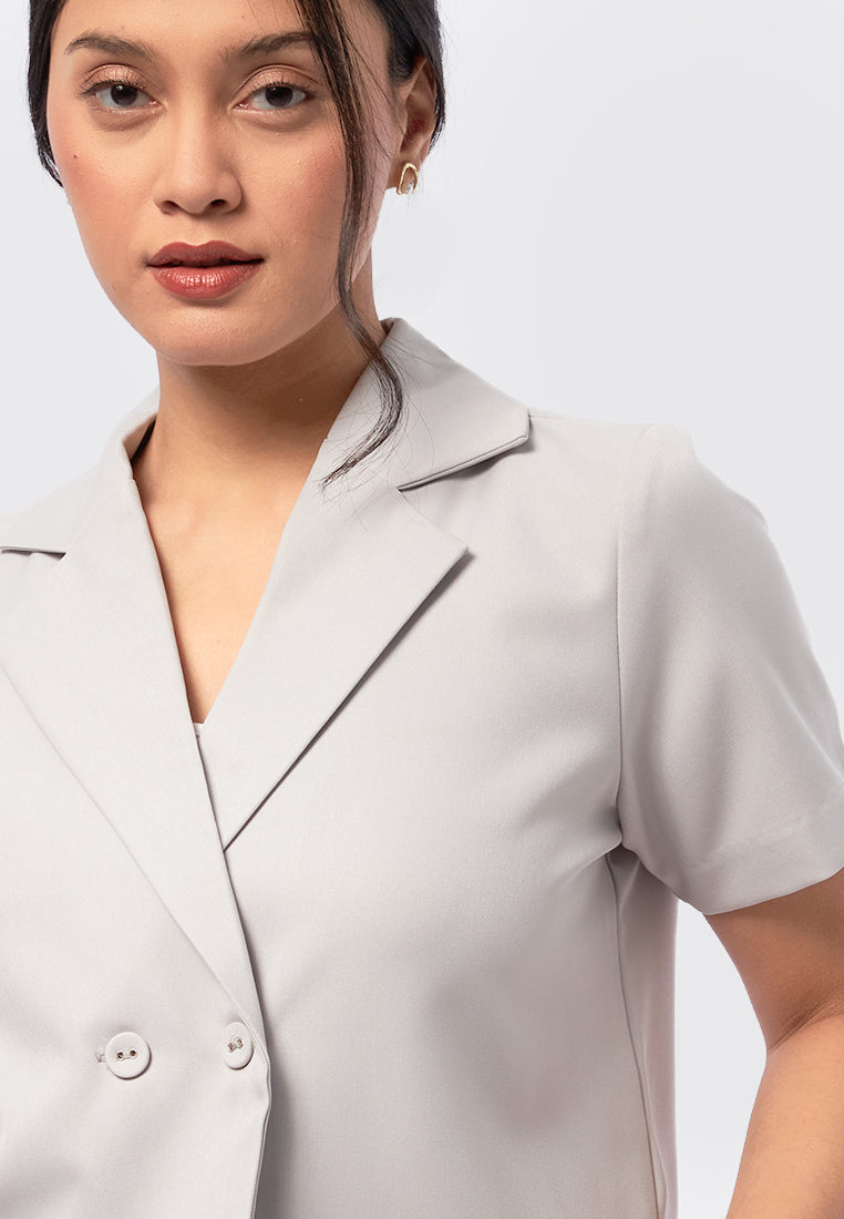 Double Breasted Crop Blazer