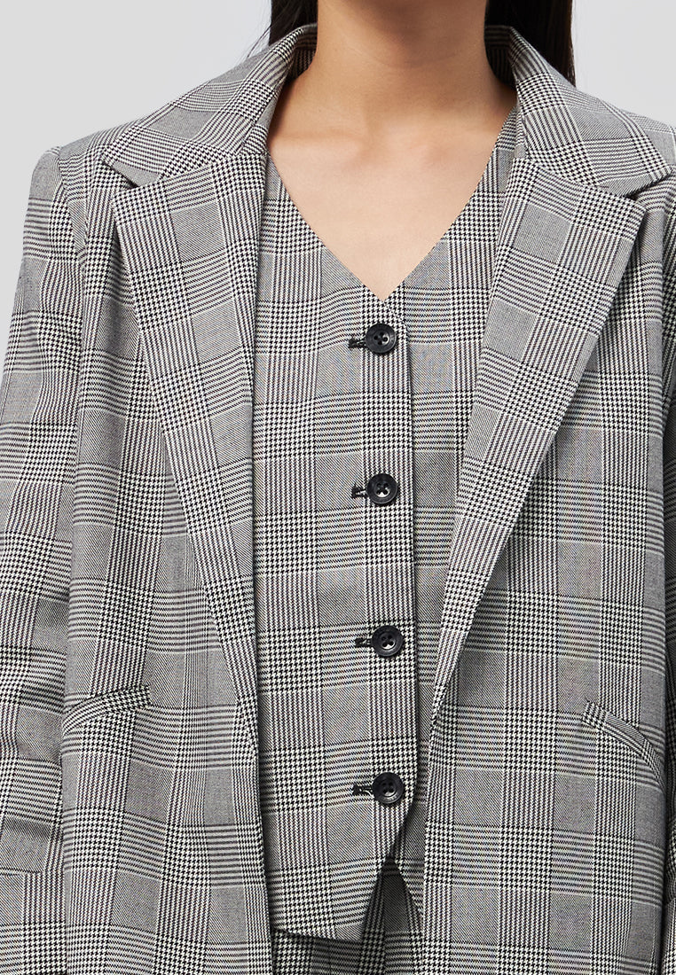 Regular Fit Checked Blazer