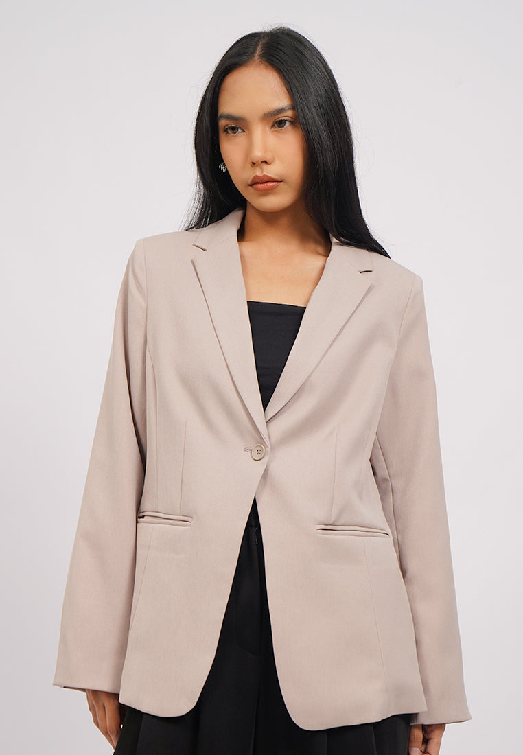 Ruched Sleeves Blazer