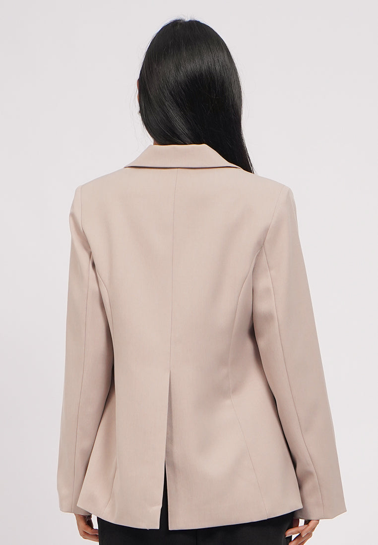 Ruched Sleeves Blazer