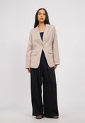 Ruched Sleeves Blazer