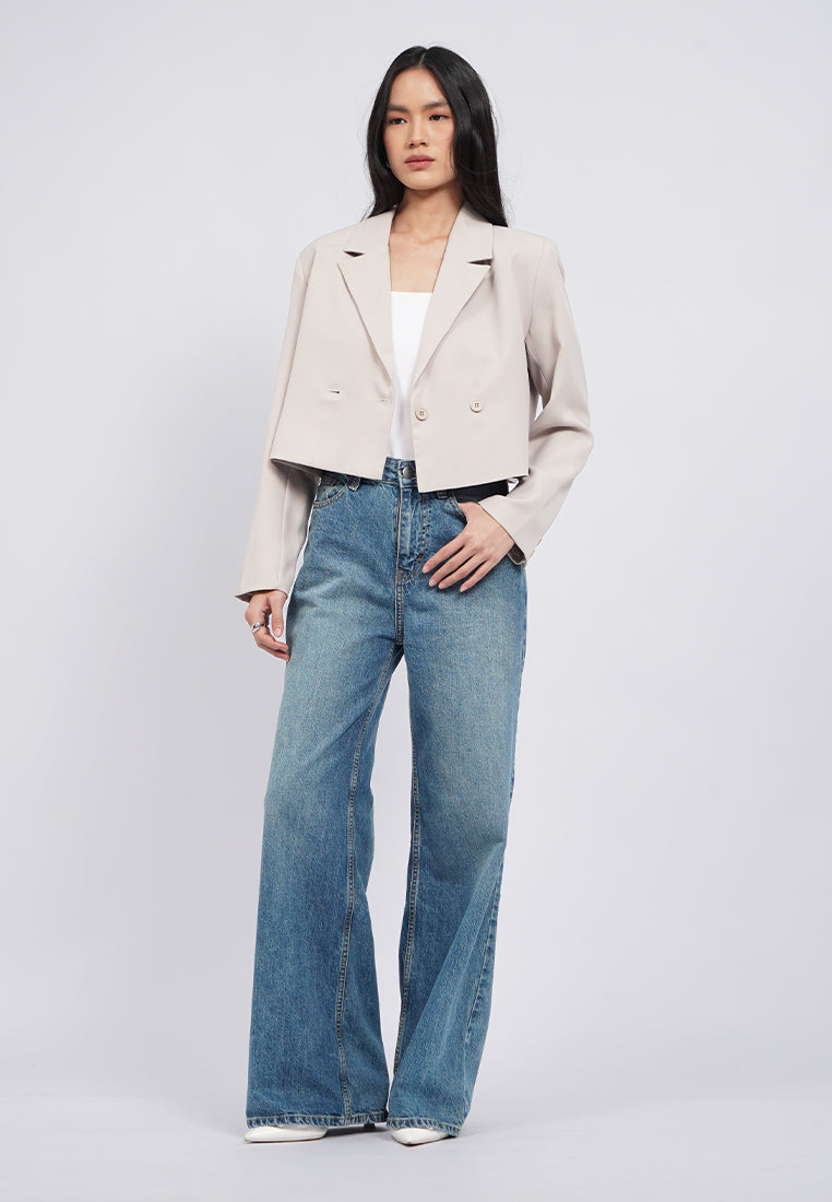 Double Breasted Crop Blazer