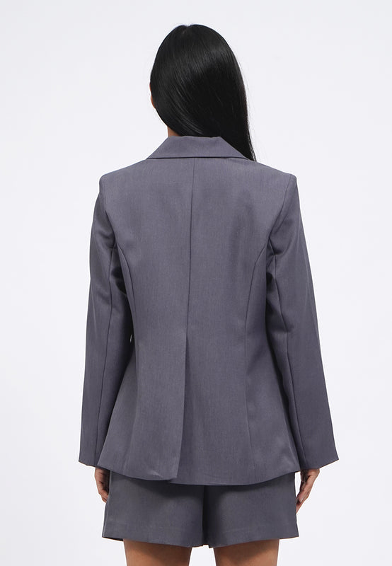 Regular Fit Blazer with Elastic Sleeves