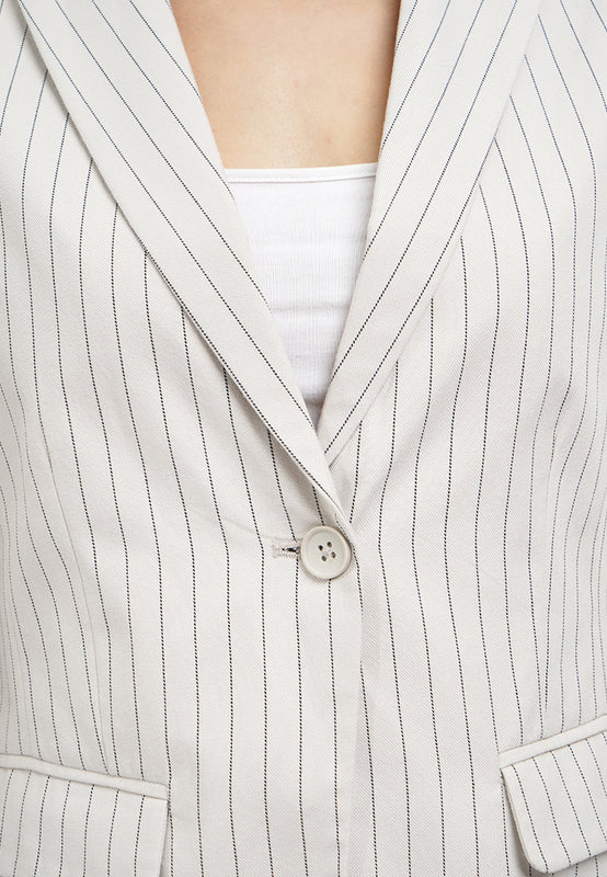 Stripes Blazer with Elastic Sleeves