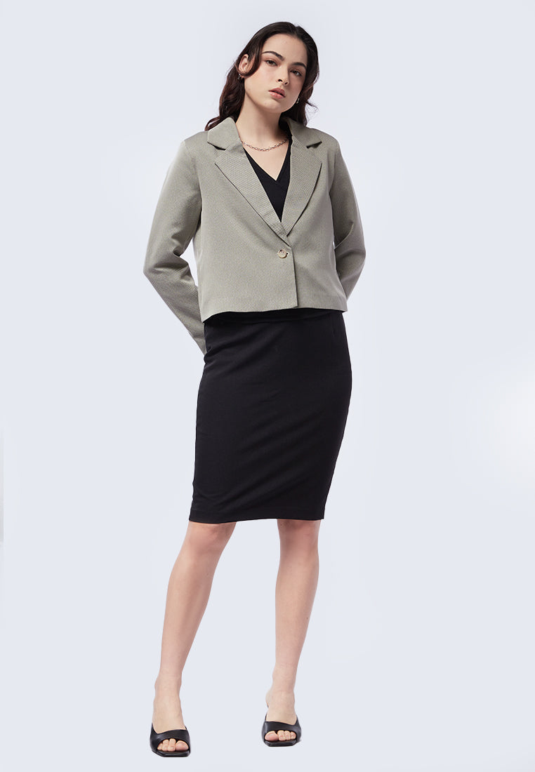 Single Button Cropped Blazer