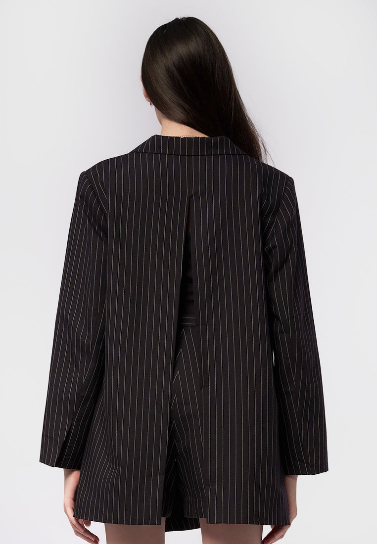 Long Sleeve Blazer with Open Back