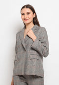 Wrap checked blazer
