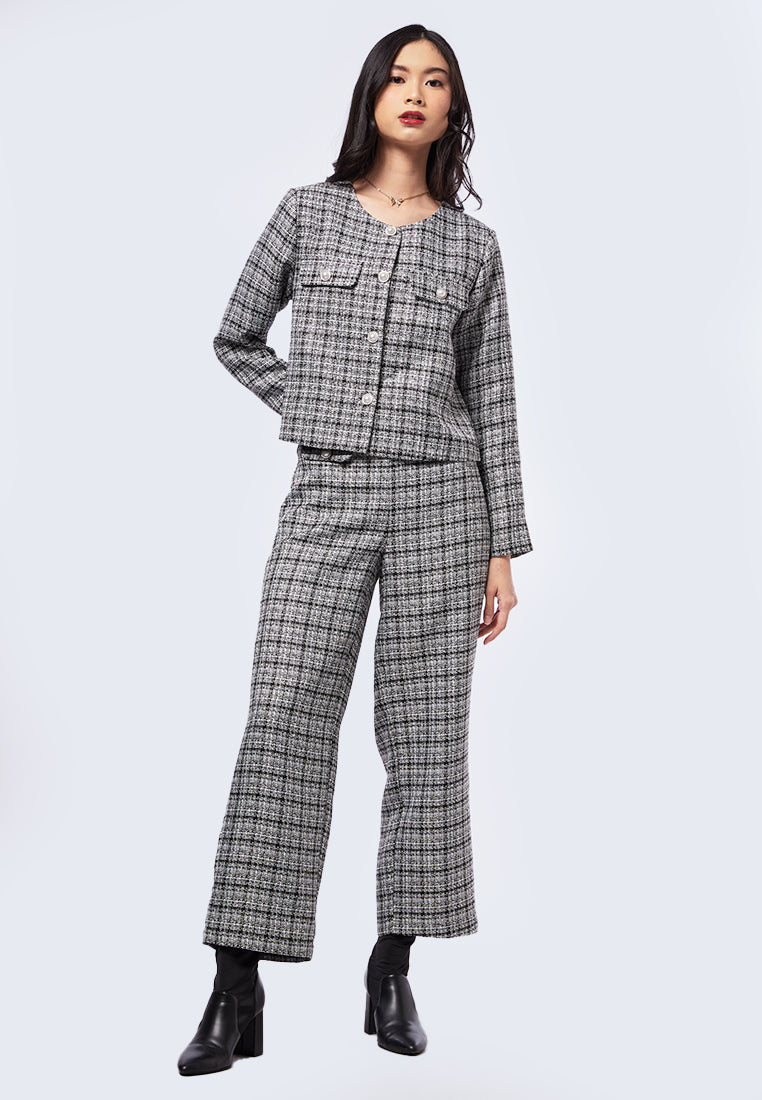 Button Down Tweed Blazer