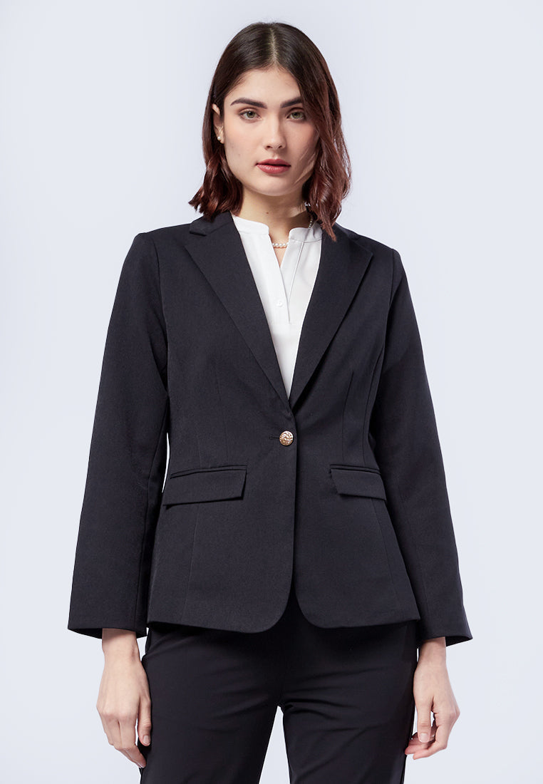 Slim Fit Blazer with Gold Button