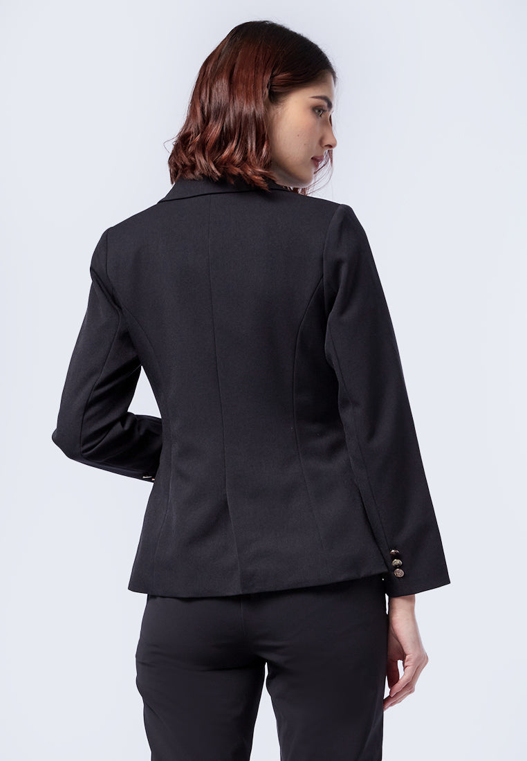 Slim Fit Blazer with Gold Button