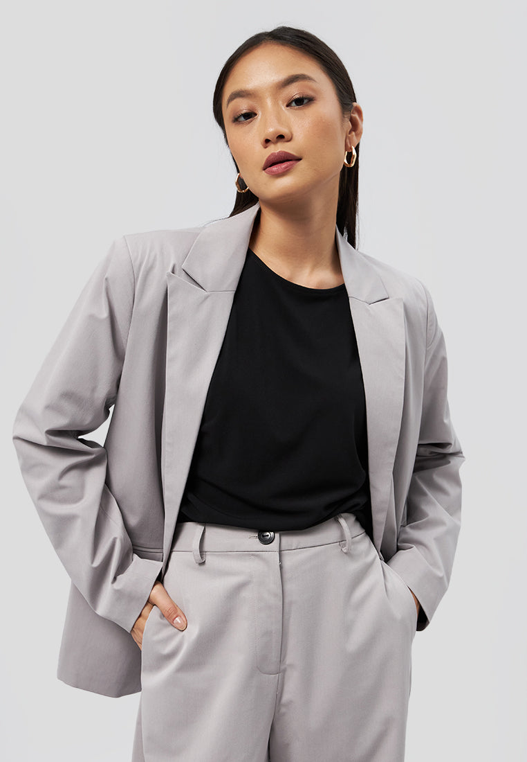 Oversized Long Sleeve Blazer Grey