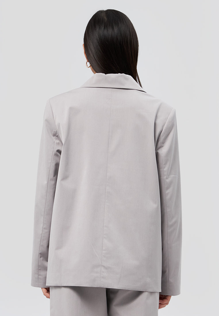 Oversized Long Sleeve Blazer Grey