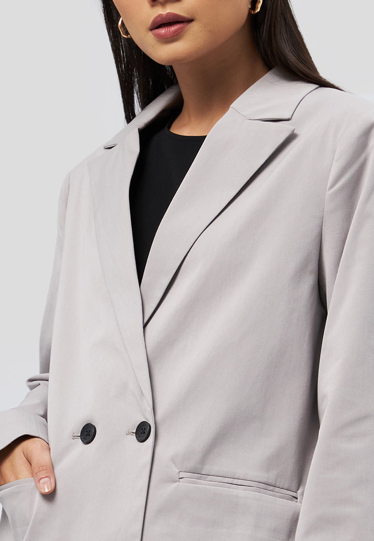Oversized Long Sleeve Blazer Grey