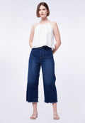 Unfinished Hem Denim Cullotes