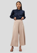 Culotte Pants with Button Details Beige