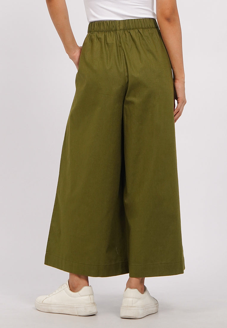 Linen-Blend Wide Leg Pants