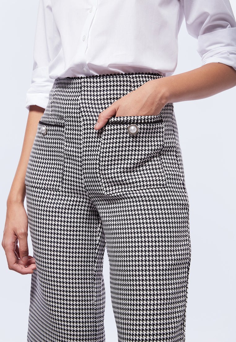 Houndstooth Tweed Cullotte Pants