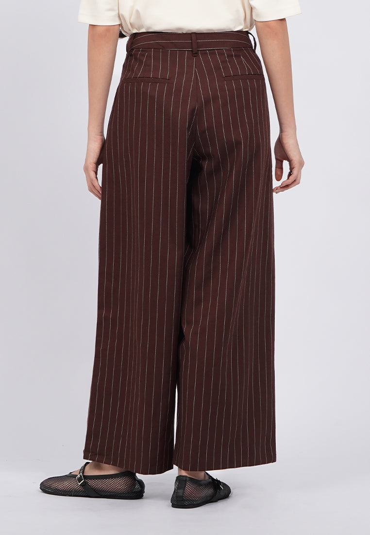 Regular Fit Stripes Wrap Trousers
